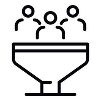 People in the sales funnel icon, outline style vector