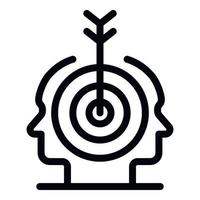 Arrow in the target two heads icon, outline style vector