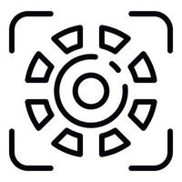 Biometric authentication icon, outline style vector