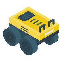 Smart farming robot icon, isometric style vector