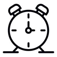 Alarm clock icon, outline style vector