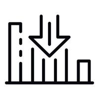 Bankrupt graph icon, outline style vector