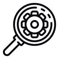 Magnifier service center icon, outline style vector