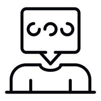 Service center chat icon, outline style vector