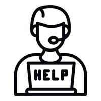 Help service center icon, outline style vector