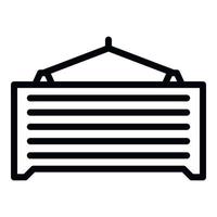 Shipping container icon, outline style vector