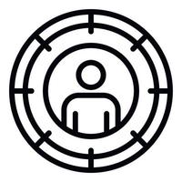 Man target icon, outline style vector