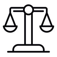 Judge balance icon, outline style vector