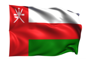 Oman Waving flag Realistic Transparent Background png