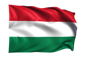 Hungary Waving flag Realistic Transparent Background png