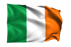 Ierland golvend vlag realistisch transparant achtergrond png