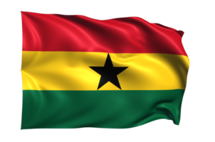 Ghana golvend vlag realistisch transparant achtergrond png