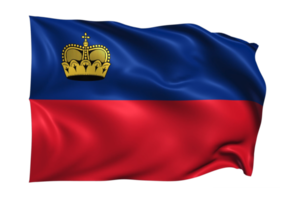 Liechtenstein bandeira acenando fundo transparente realista png