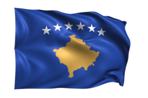 kosovo bandeira acenando fundo transparente realista png