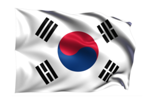 corea del sur ondeando bandera fondo transparente realista png