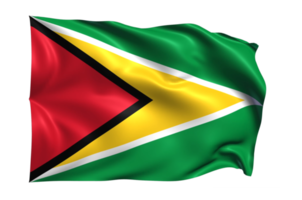 Guyana Waving flag Realistic Transparent Background png