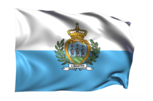 san marino bandeira acenando fundo transparente realista png