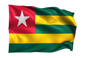 Togo Waving flag Realistic Transparent Background png