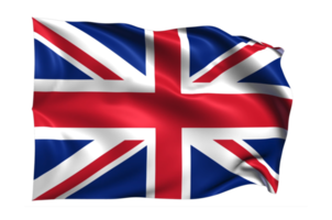 United Kingdom Waving flag Realistic Transparent Background png