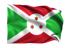 burundi bandeira acenando fundo transparente realista png