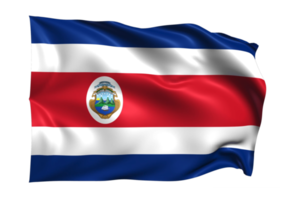 costa rica golvend vlag realistisch transparant achtergrond png