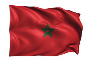 Morocco Waving flag Realistic Transparent Background png