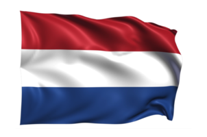 Nederland golvend vlag realistisch transparant achtergrond png