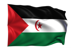 sahrawi Arabisch golvend vlag realistisch transparant achtergrond png