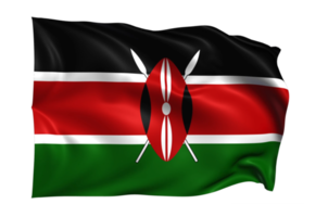 Kenia ondeando la bandera fondo transparente realista png