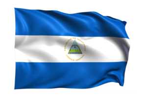 Nicaragua Waving flag Realistic Transparent Background png