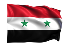 Syrië golvend vlag realistisch transparant achtergrond png