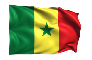 Senegal golvend vlag realistisch transparant achtergrond png