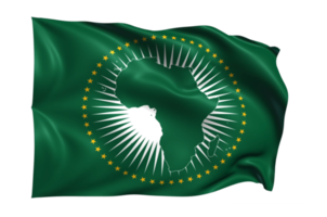 unión africana ondeando bandera fondo transparente realista png