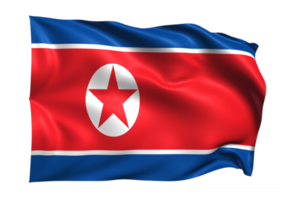 corea del norte ondeando la bandera fondo transparente realista png