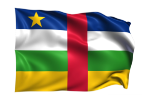 Central African Republic Waving flag Realistic Transparent Background png