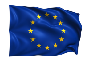 fondo transparente realista de la bandera que agita de la unión europea png
