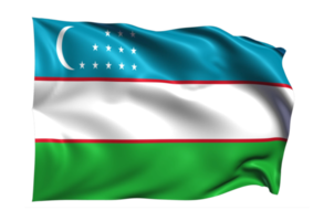 Uzbequistão agitando a bandeira fundo transparente realista png