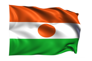 Niger agitant le drapeau fond transparent réaliste png