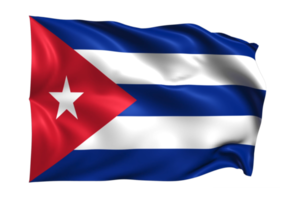 Cuba agitando a bandeira fundo transparente realista png