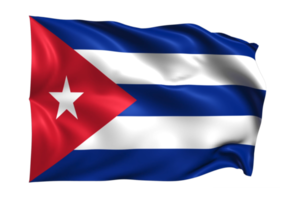 cuba ondeando bandera fondo transparente realista png