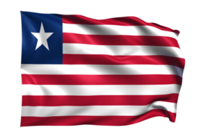liberia ondeando bandera fondo transparente realista png