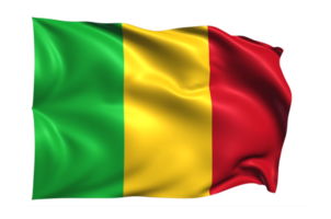 Mali golvend vlag realistisch transparant achtergrond png