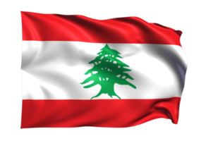 líbano ondeando bandera fondo transparente realista png