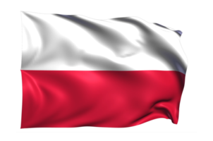 Polen golvend vlag realistisch transparant achtergrond png