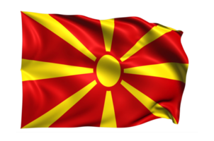 Macedonia Waving flag Realistic Transparent Background png