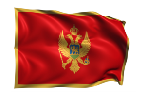Montenegro Waving flag Realistic Transparent Background png