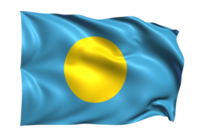 Palau golvend vlag realistisch transparant achtergrond png