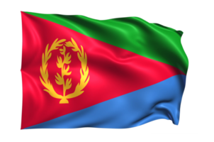 eritrea ondeando bandera fondo transparente realista png
