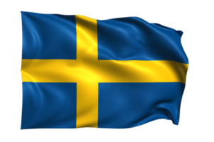 Sverige vinka flagga realistisk transparent bakgrund png