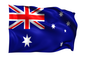 Australia Waving flag Realistic Transparent Background png